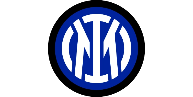 Das Vereinslogo von Inter Mailand zeigt ineinander verschlungene weiße Buchstaben I und M in einem blauen Kreis.