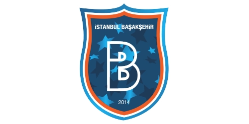 Vereinswappen des İstanbul Başakşehir FK mit einem großen weißen B auf blauem, sternenverziertem Grund.